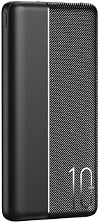 شاحن باور بانك من دبليو اي دبليو يو، 10000 ميلي امبير في الساعة من سلسلة باتري لايف، لون أسود - Wi-P032