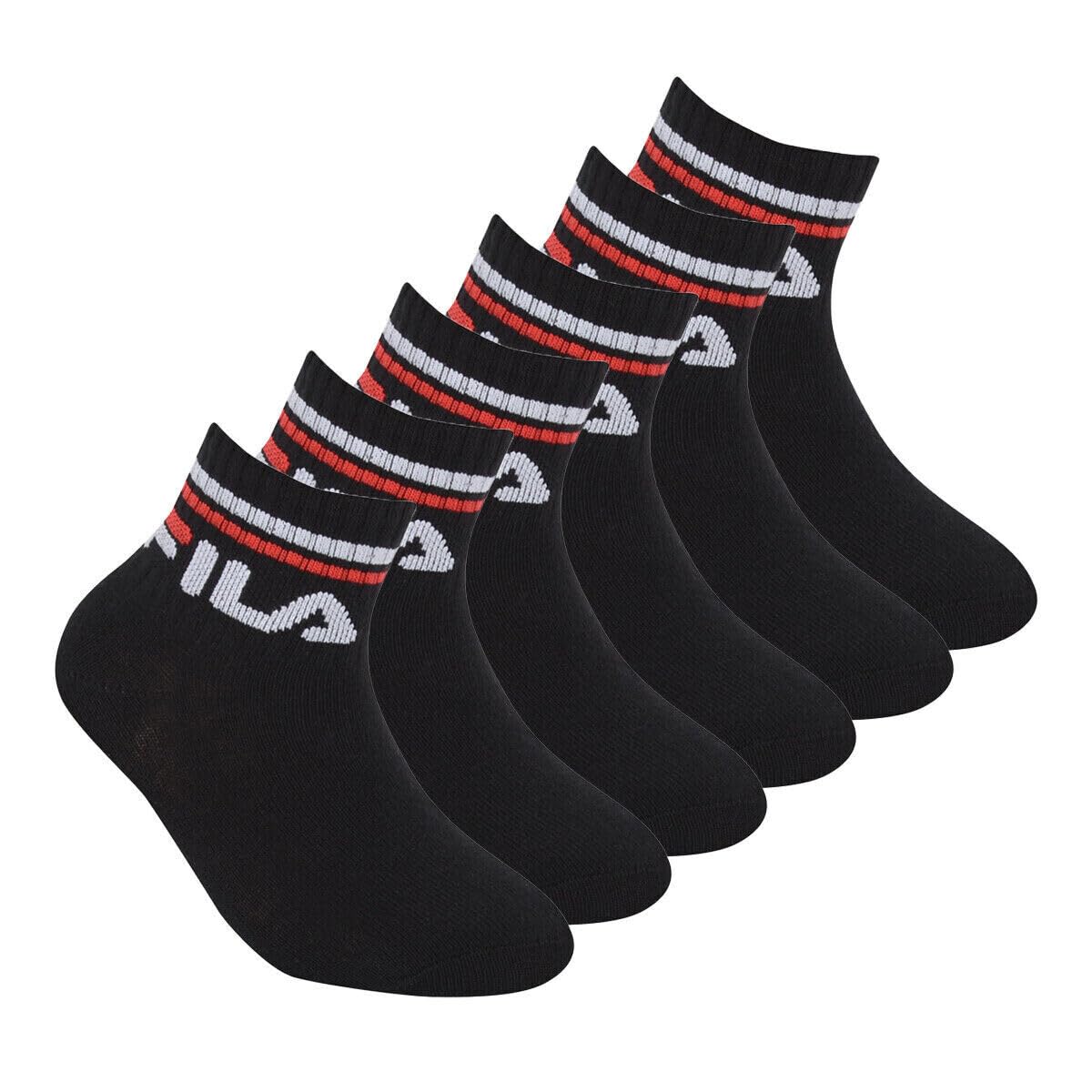 FILA 6 PAIA CALZINI CALZE SPORTIVE BAMBINI IN COTONE, TAGLIE DALLA 23 ALLA 34, COLORI ASSORTITI