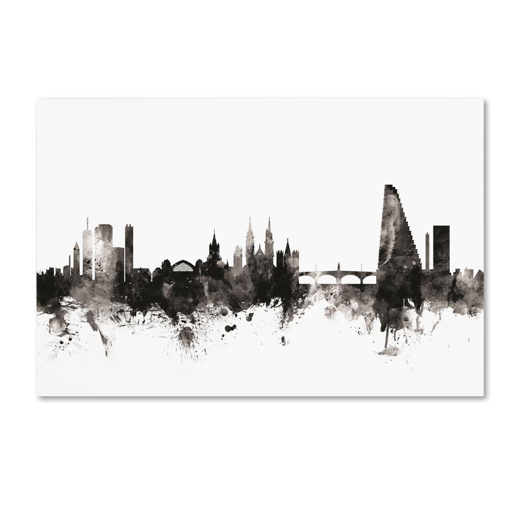 Basel Switzerland Skyline III by Michael Tompsett, 12x19-Inch Canvas Wall Art