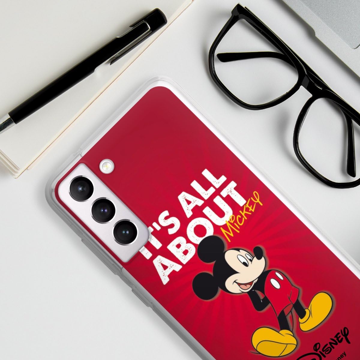 Custodia di silicone compatibile con Samsung Galaxy S21 FE 5G Custodia trasparente Cover per smartphone trasparente Topo Prodotto ufficiale su licenza Disney