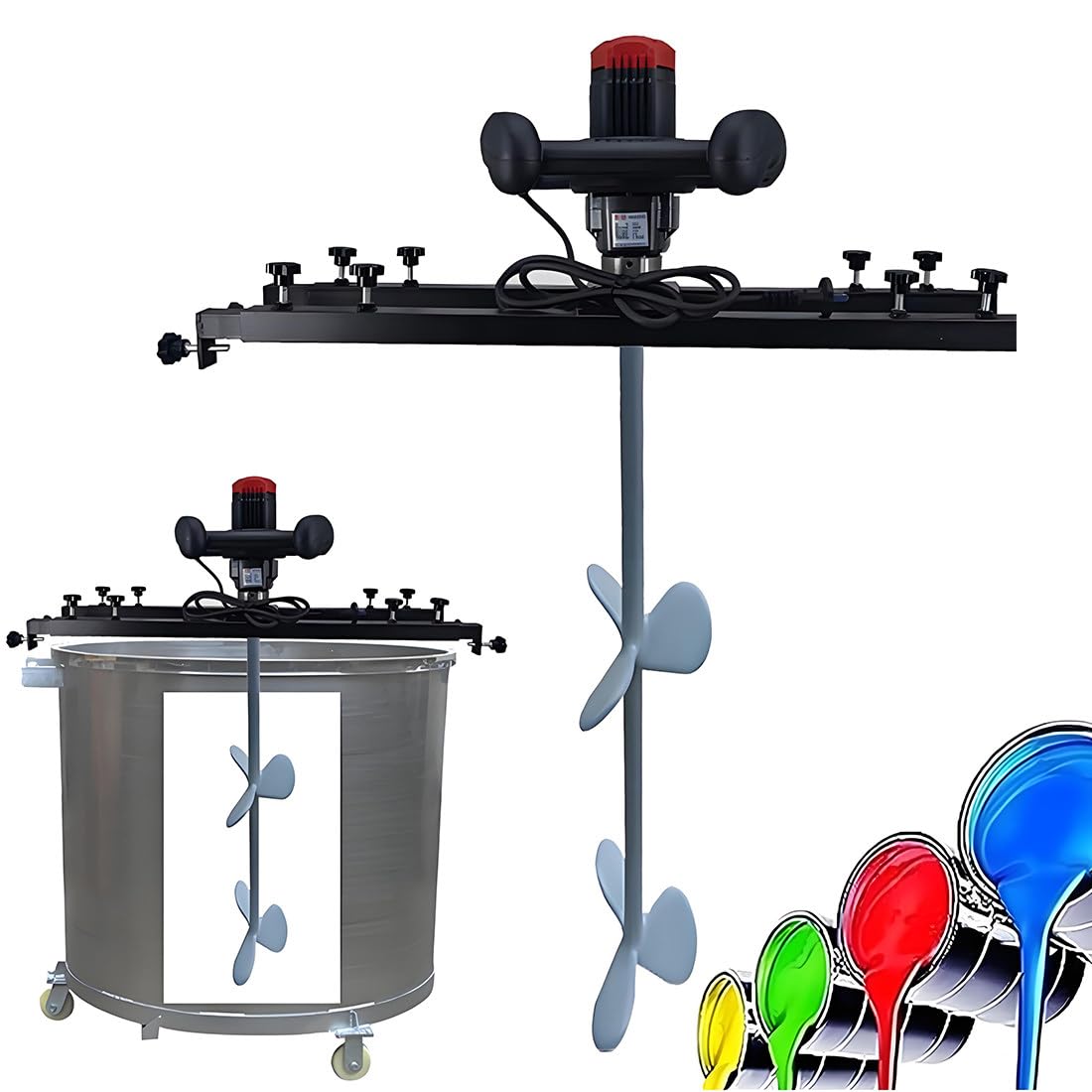 YNBSHGAA Electric IBC Ton Drum Mixer 3280W, Folding Propeller with Support Hanger for Paint, Coating, Viscous Liquid, Ink Dissolver Agitator,D