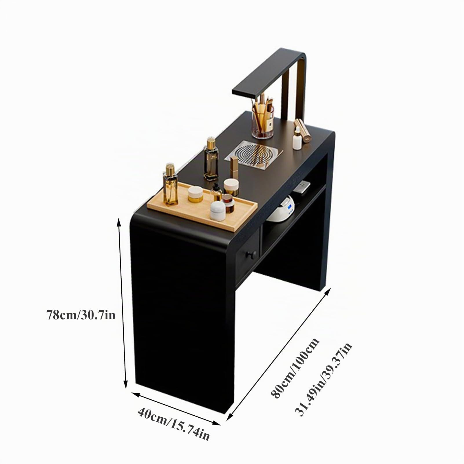 Tavolo manicure moderno, stazione tavolo unghie cassettiera mobile con aspiratore elettrico per polvere,Scrivania per onicotecnica Postazione di lavoro per nail art per salone di bellezza e spa