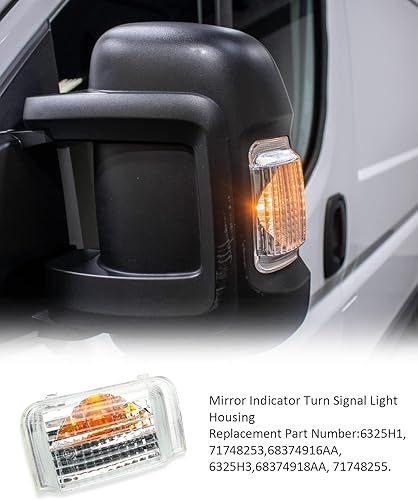 Miniatura 5 de YUANTUO Carcasa de luz intermitente para el lado izquierdo del conductor compatible con ProMaster 1500 2500 3500 2014-2021