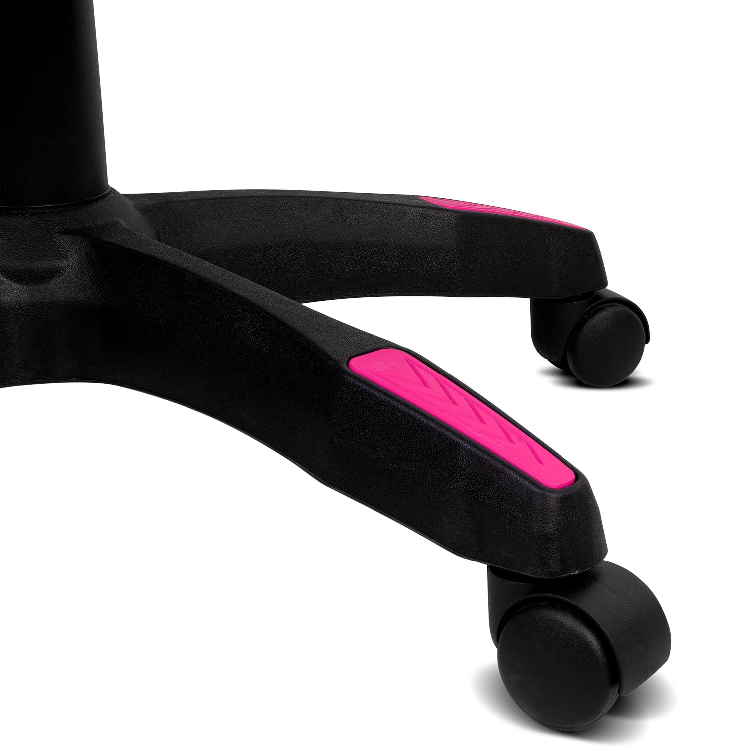 DRIFT GAMING DR35 – Profesjonalny ergonomiczny fotel gamingowy z podparciem lędźwiowym i regulowanymi podłokietnikami 2D, odchylany do 135°, ciche koła, tapicerka ze skóry syntetycznej, Czarny/Fuksja