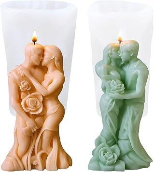 Loving Portrait Silicone Candle Molds Embracing Couple Portrait Candle Mold for Candles Making Resin Casting Aromatherapy Candles Handmade Wax Home Decor Set of 2