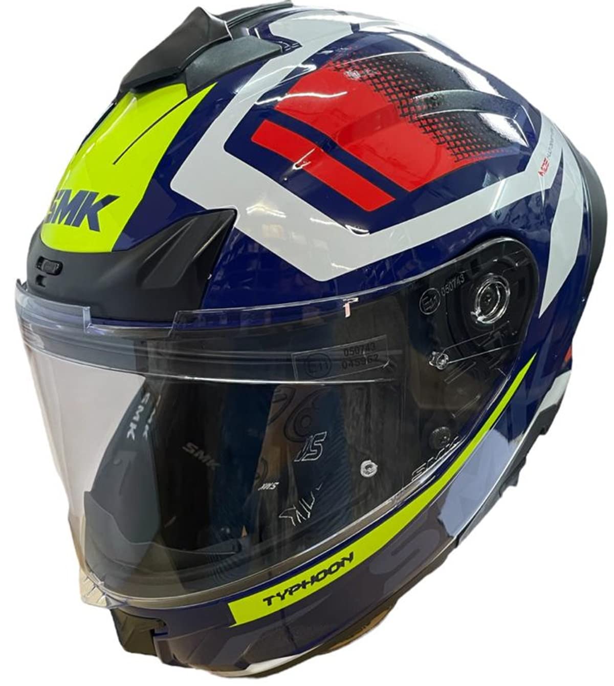 Casco Integrale Marca SMK Typhoon Rettile Decorato Nero Oro Glitter Omologato (XS