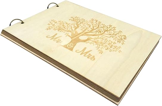 Amazon Amagogo 木製の結婚式のゲストブックゲストブックの署名記念日のために手作りのdiy ページ ゲストブック 芳名録 文房具 オフィス用品