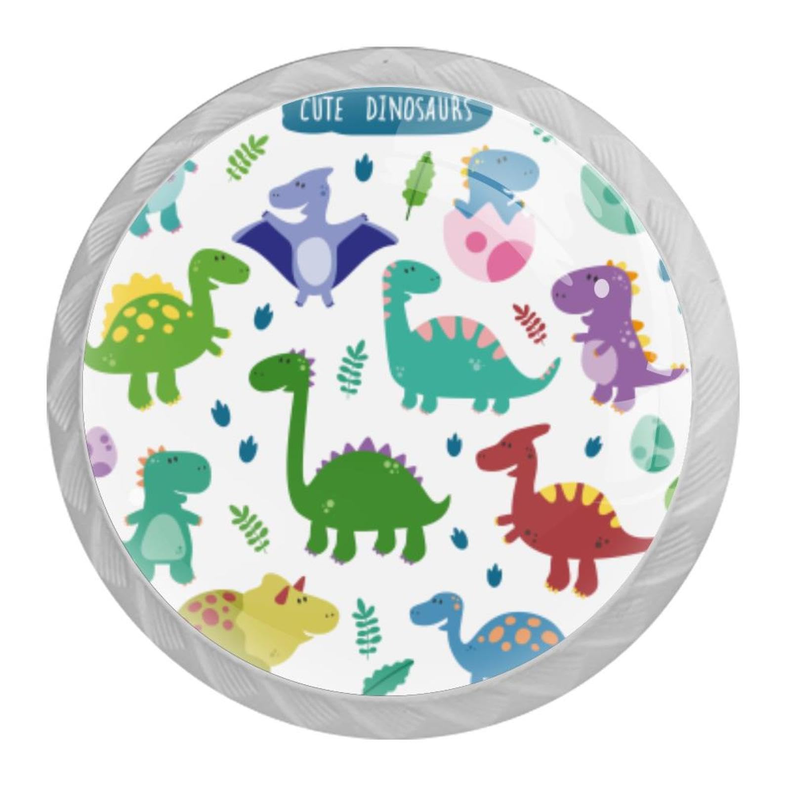 Tqmspg Multi18 4 Pieces Drawer Pulls Cute Dinosaurs Door Knobs Dresser Handles For Kitchen Wardrobe Cupboard Hardware Furniture
