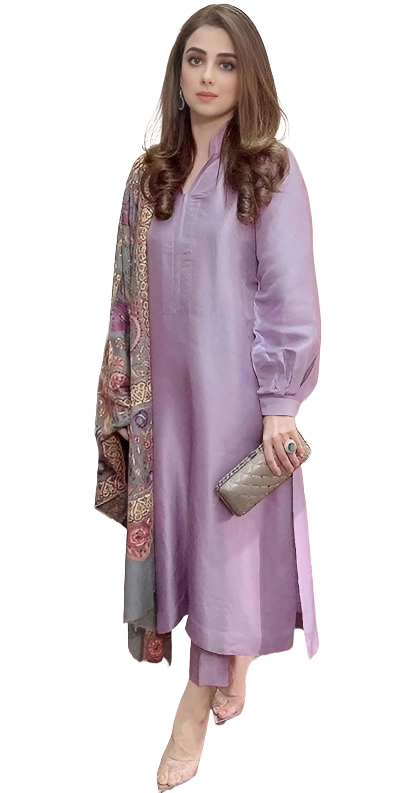 ANNI DESIGNERWomen's Rayon Viscose Solid Straight Pakistani Kurta with Pant & Dupatta