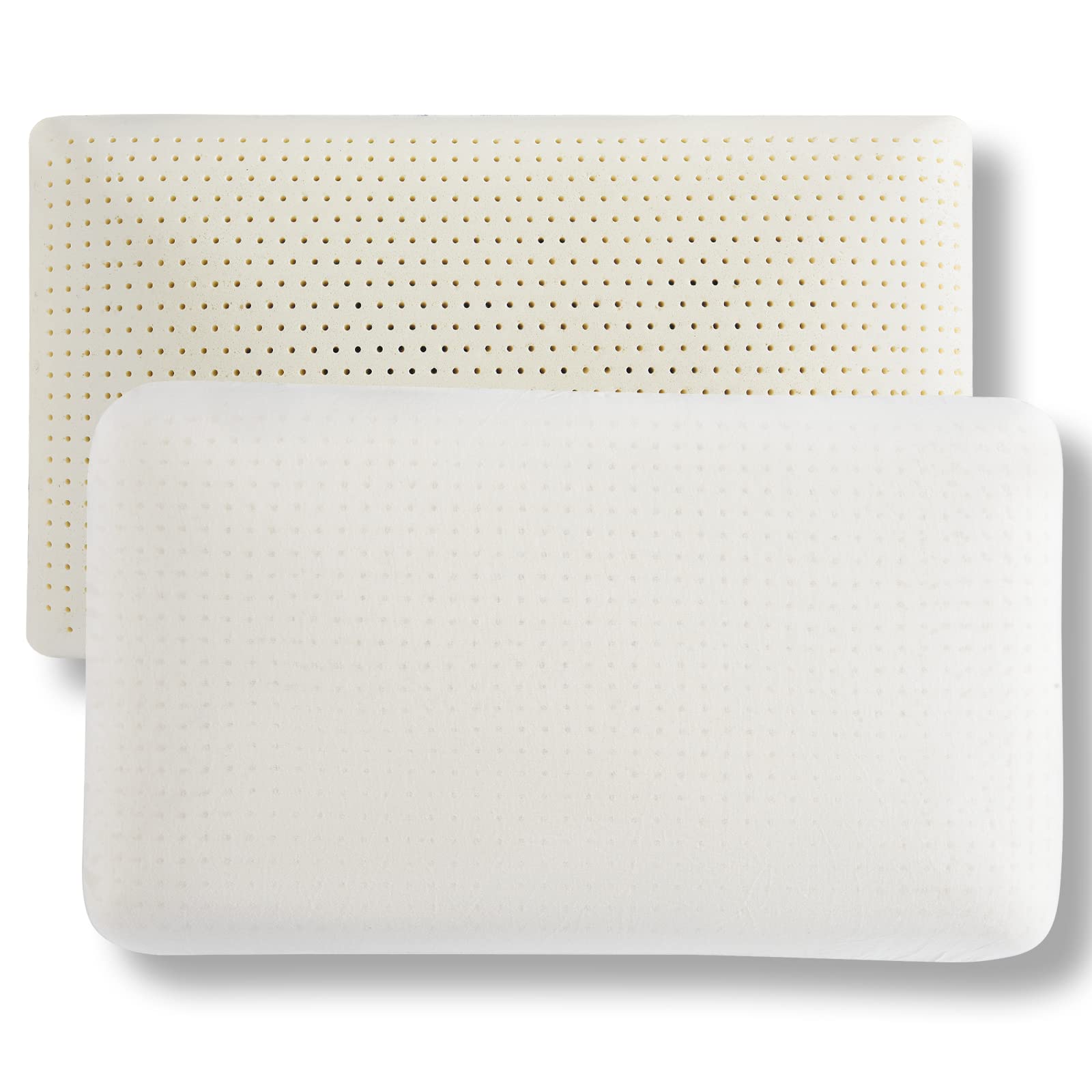 JOTOM Talalay Natural Latex Pillow Sleeping Bed Pillow, Medium Firmness