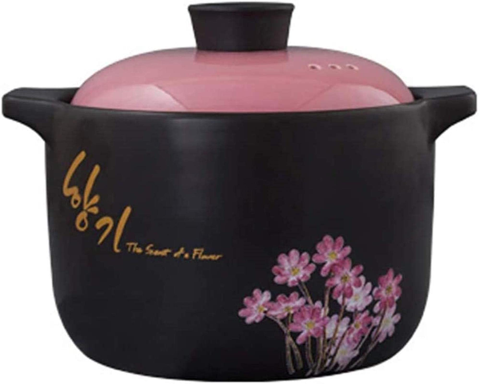Cazuela de Barro, Olla de Barro - Olla de cerámica Robusta, Cacerola Redonda, Fondo Plano, 6 litros,-6 Litre