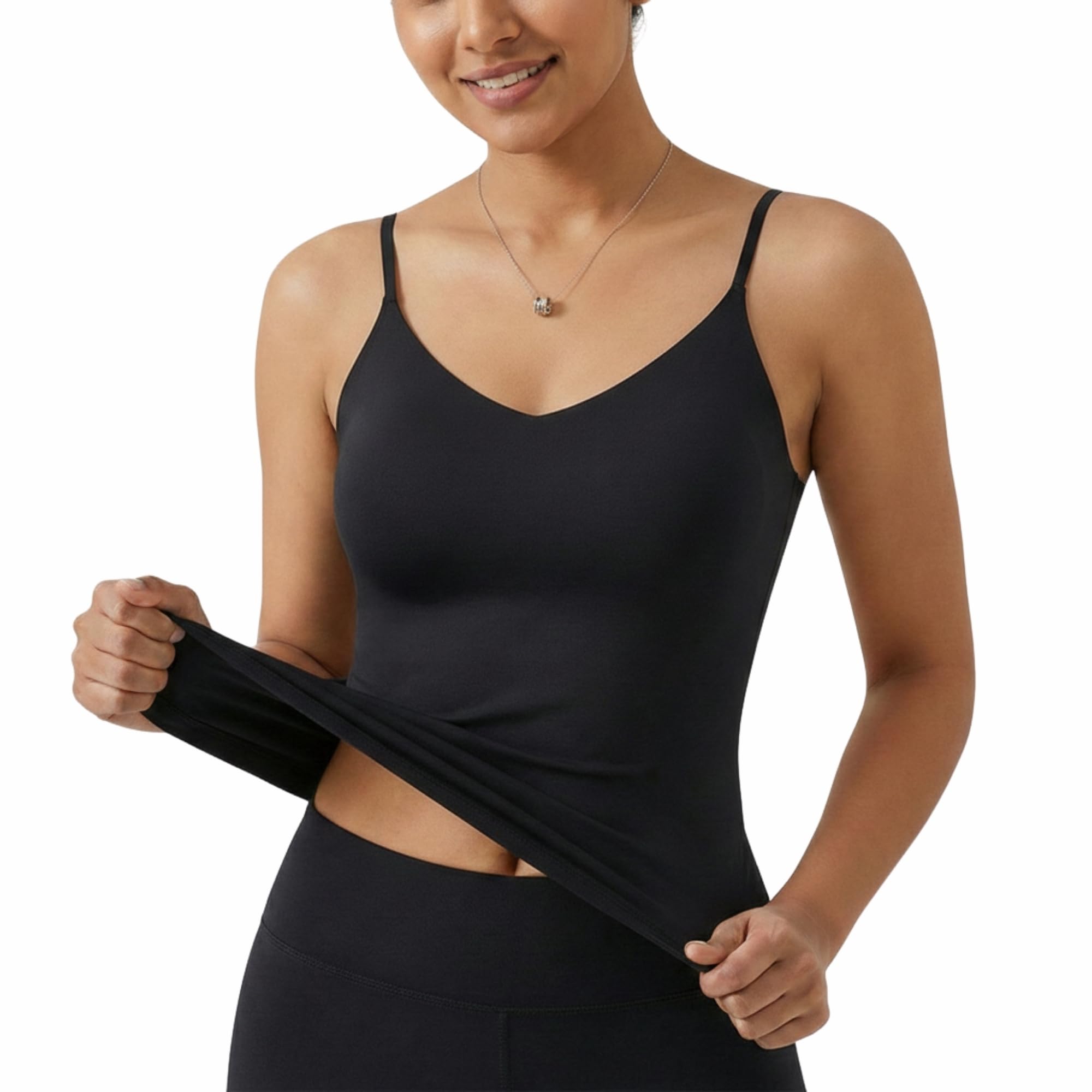 underflex Women Vest Camisole with Built-in Bra – Seamless Stretch Tank Top for Women Adjustable Strap Innerwear Slim Fit Camisole Top for Layering Soft Breathable Sleeveless Innerwear-picture-15