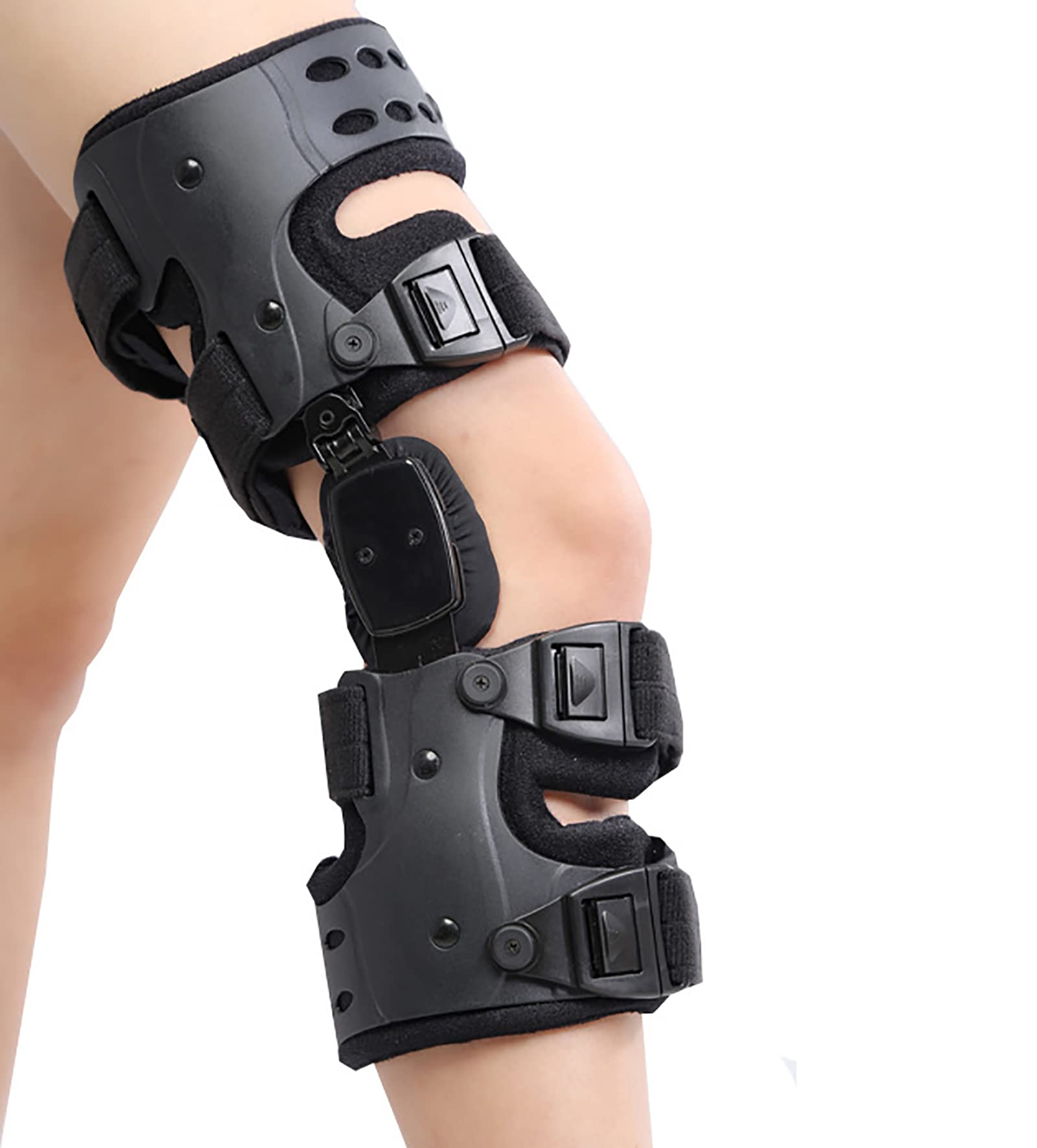 Rodillera con bisagras, inmovilizador de órtesis de Soporte de Rodilla postoperatorio Ajustable, Dolor de Rodilla, Soporte Fijo de Pierna para Artritis, para Lesiones en Las articulaciones