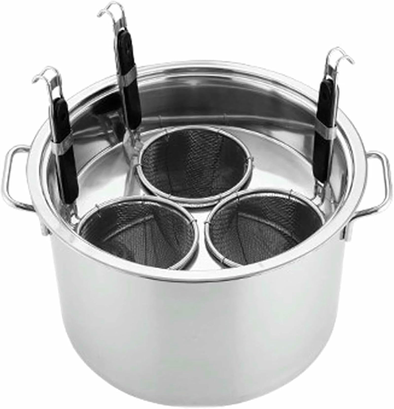 Pasta para Pasta De Acero Inoxidable 5 Agujeros con Cesta Coladora, Olla De Olla para Cocinar Pasta, Fideos, Verduras Y Albóndigas para El Hogar, Cocina, Restaurante, Herramienta~/