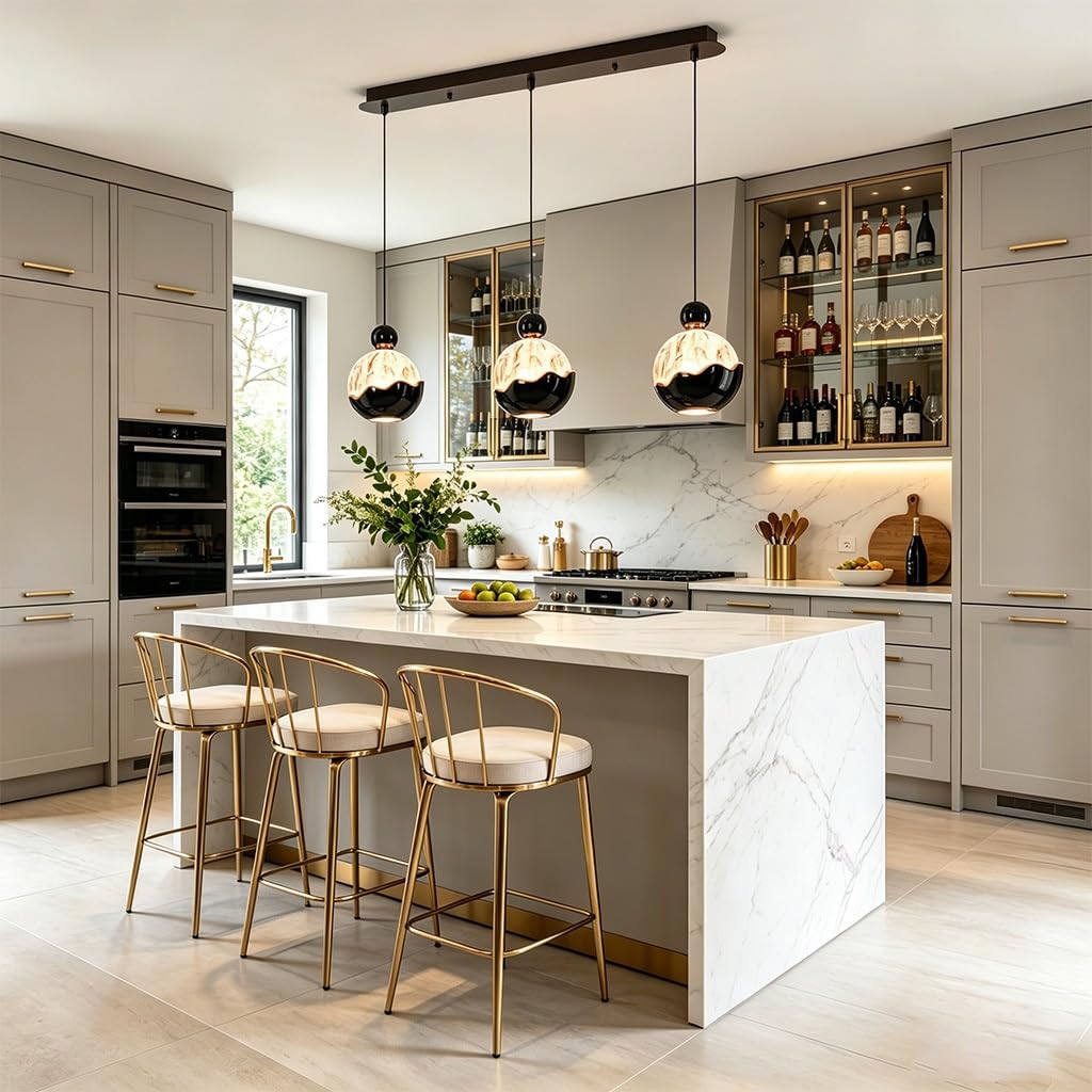 Lampadario Striscia lunga minimalista italiana di alta gamma Lampadari resina LED dimmerabile Alluminio Altezza regolabile Ideale per ristoranti isole da cucina e sale da tè
