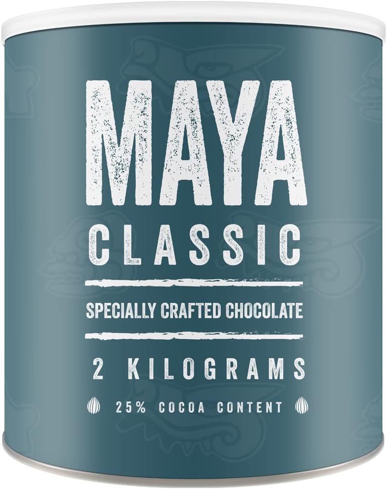 Maya Drinks Classic Hot Chocolate Cocoa Powder - Home, Cafe, Business Shop (Vegan, Gluten Free, No GMO's) (2KG Resealable Tub)