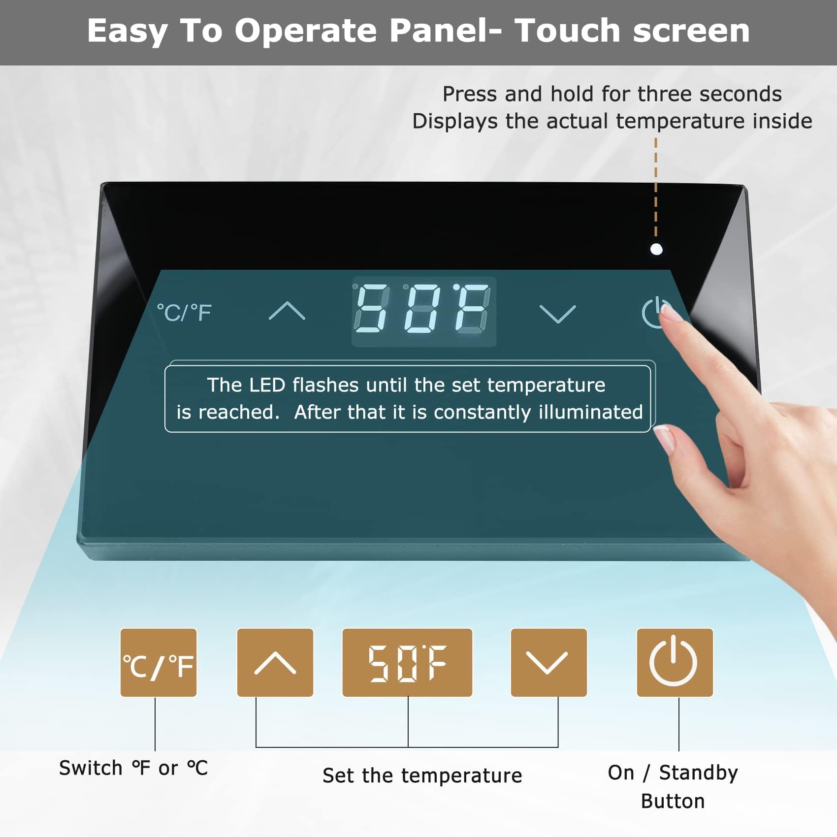 Raffreddatore elettrico per bottiglie, display digitale touch control, temperatura regolabile da 5 a 18 °C, non necessita di ghiaccio, ideale per gli amanti del vino e la conservazione di bevande