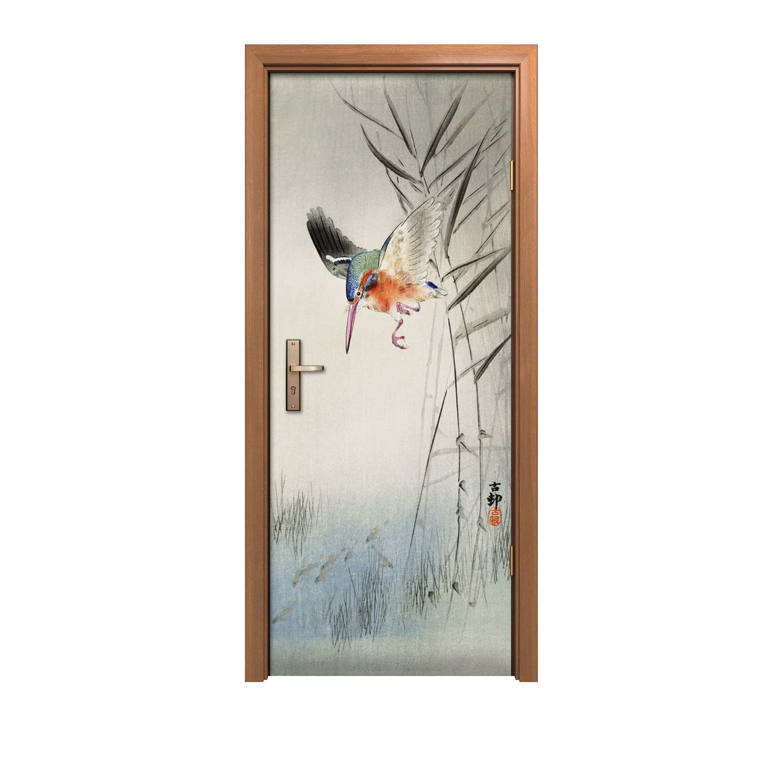 Autocollant de porte Murale 90x200cm décoration intérieure poster adhésif Animal Ohara Kowon