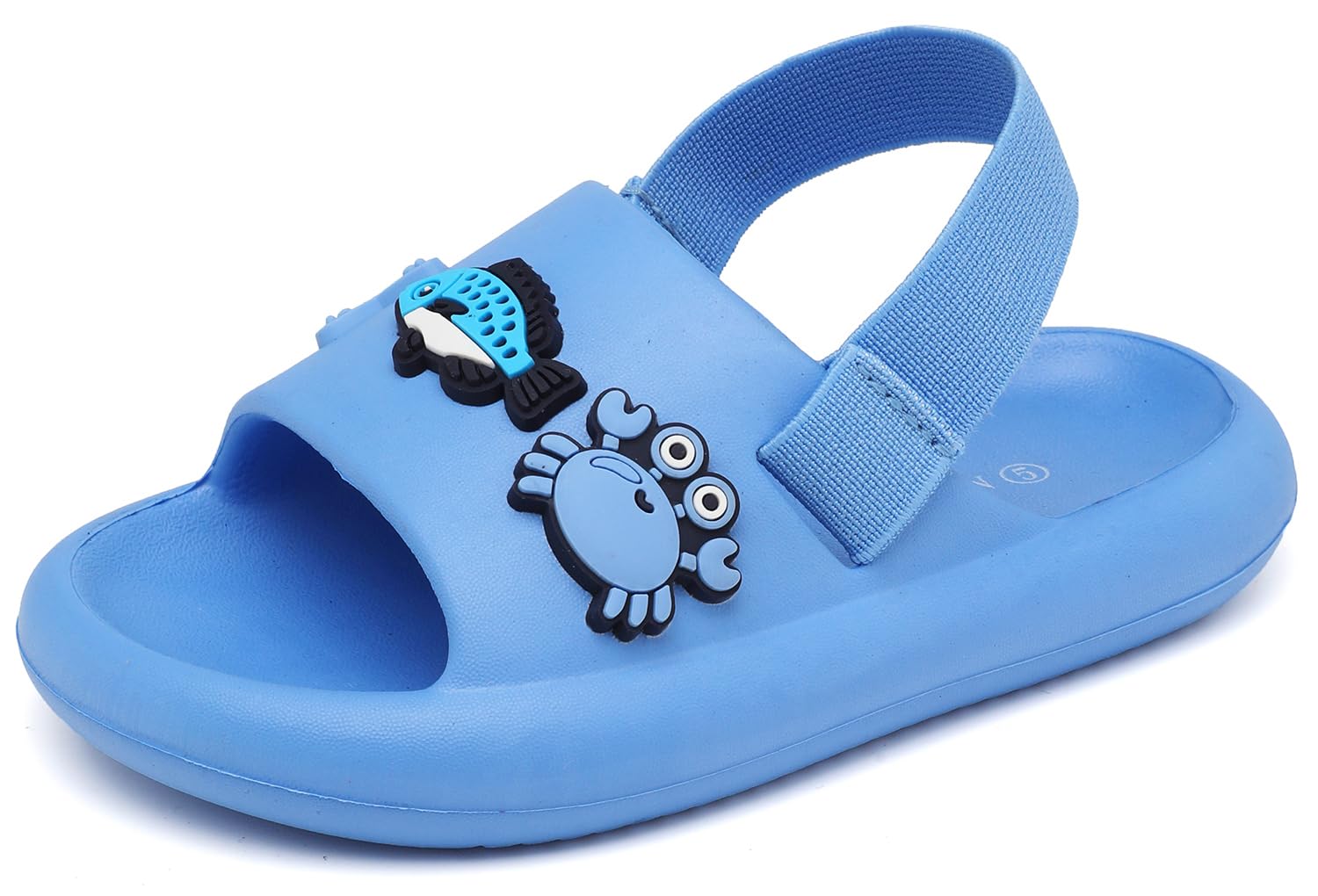 INMINPIN Toddler Boys Girls Slides Sandals Comfort Beach Pool Shower Slippers with Elastic Back Strap