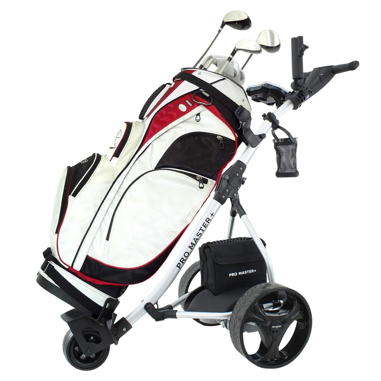 Electric Golf Trolley - Foldable Golf Cart with 36 Hole Lithium/Lead Battery, Powerful 200W Motor & 9 Speed Settings - Lightweight Aluminium Frame, Puncture Proof Wheels & Accessories