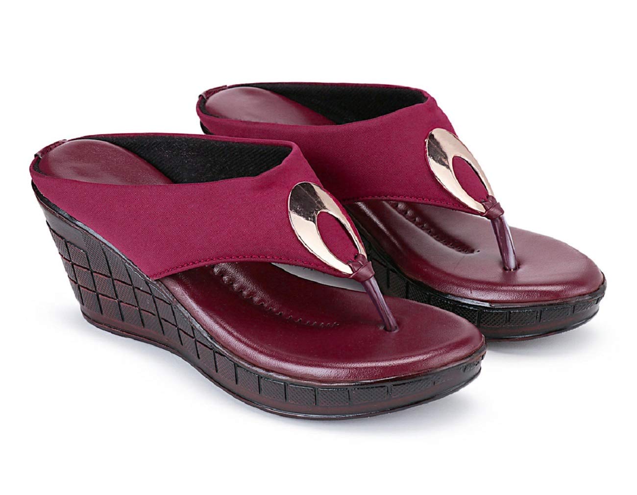 Fashionable Designer Maroon Women Wedges (B0BS9Q5F12) Amazon Price History, Amazon Price Tracker