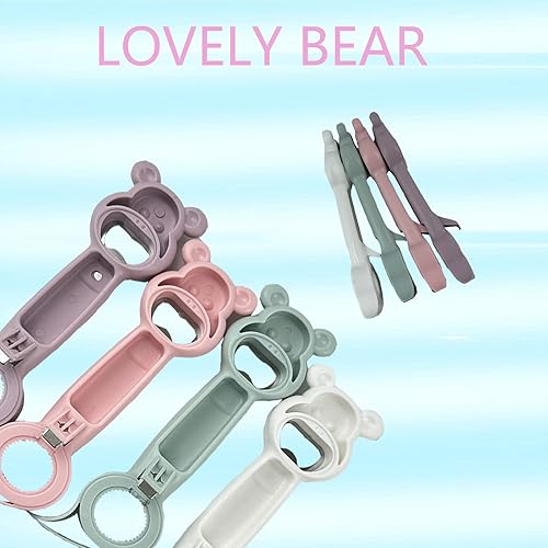 Miniatura 2 de 4 abrelatas multifunción abridor de botellas y cerveza abridor de botellas 4 en 1 bonito abridor de osos para ancianos niños y pacientes con