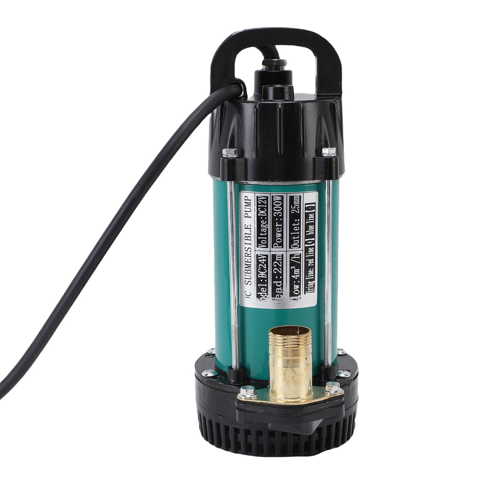 Pompa sommersa a corrente continua Pompa per acqua per pozzi profondi 300 W Prevalenza massima 1 pollice 72 piedi 18 GPM Motore in rame senza spazzole 4 m³/h con cavo da 23 (DC24V)