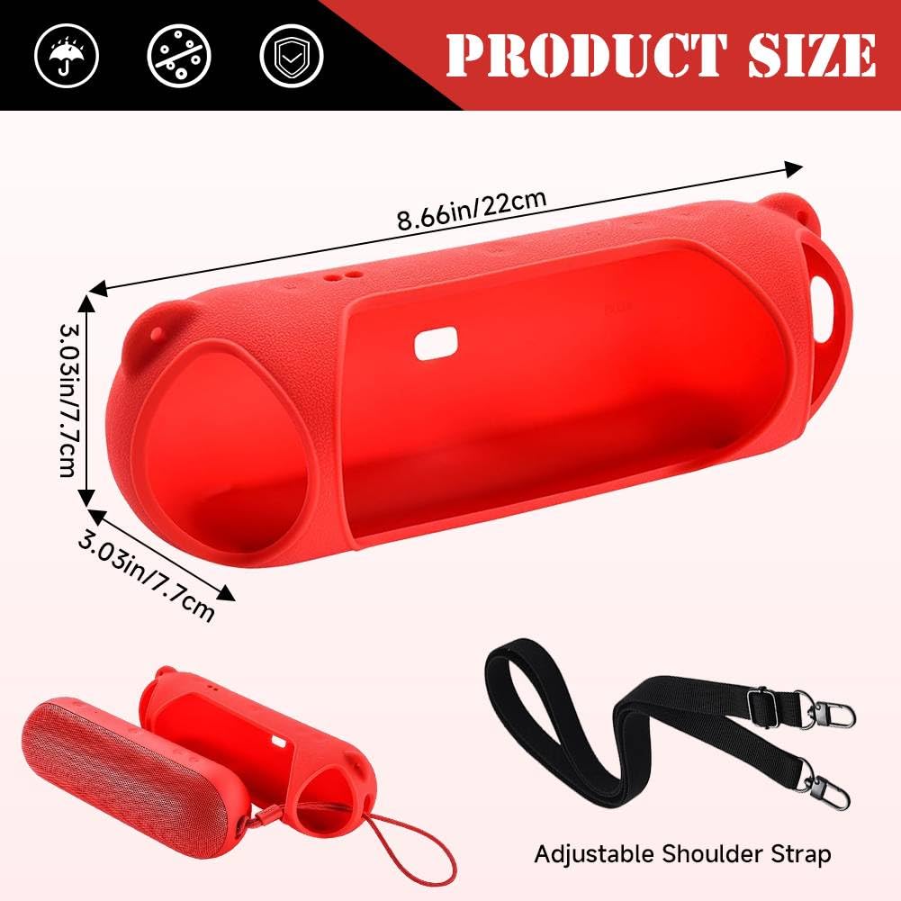 Funda de Silicona para Altavoz Bluetooth Beats Pill, Estuche Portátil Antigolpes con Correa de Hombro, Protector para Viajes