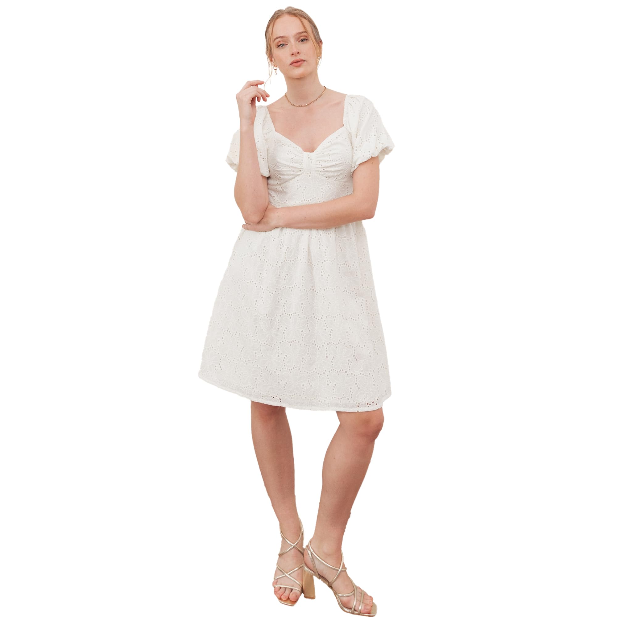 Lovedrobe - Women's Mini Dress - Cream - Size 20