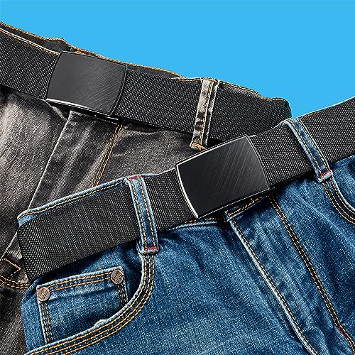 Mens Belt Plus Size Adjustable Web Work Belts for Men Black3