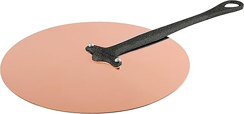 Mauviel MHeritage 150Ci - Tapa universal de cobre pulido de 0059in y mango de hierro fundido 11 pulgadas fabricada en Francia