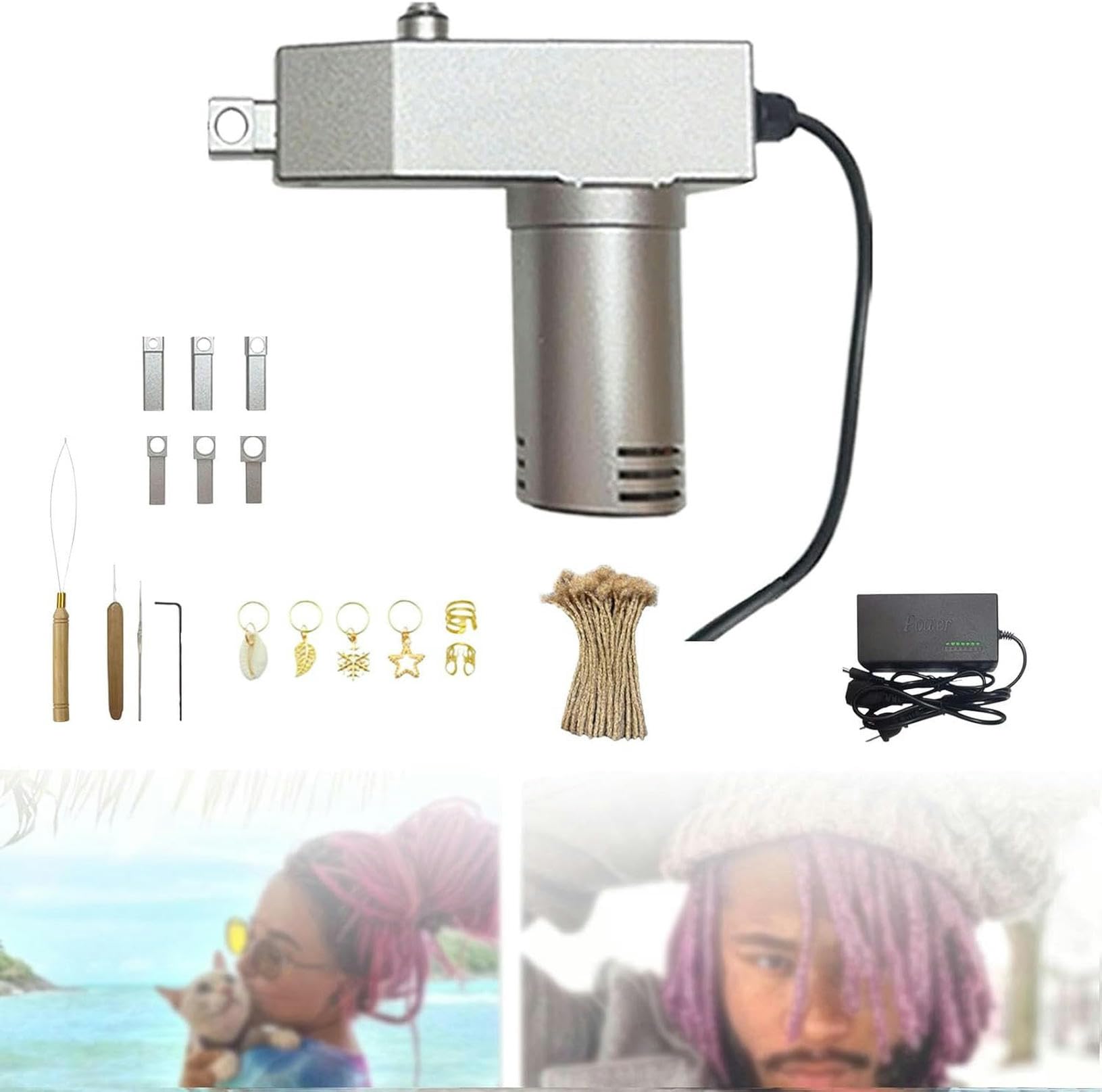 Machine à dreadlocks 6-16 mm portative pour extensions de cheveux de toute longueur