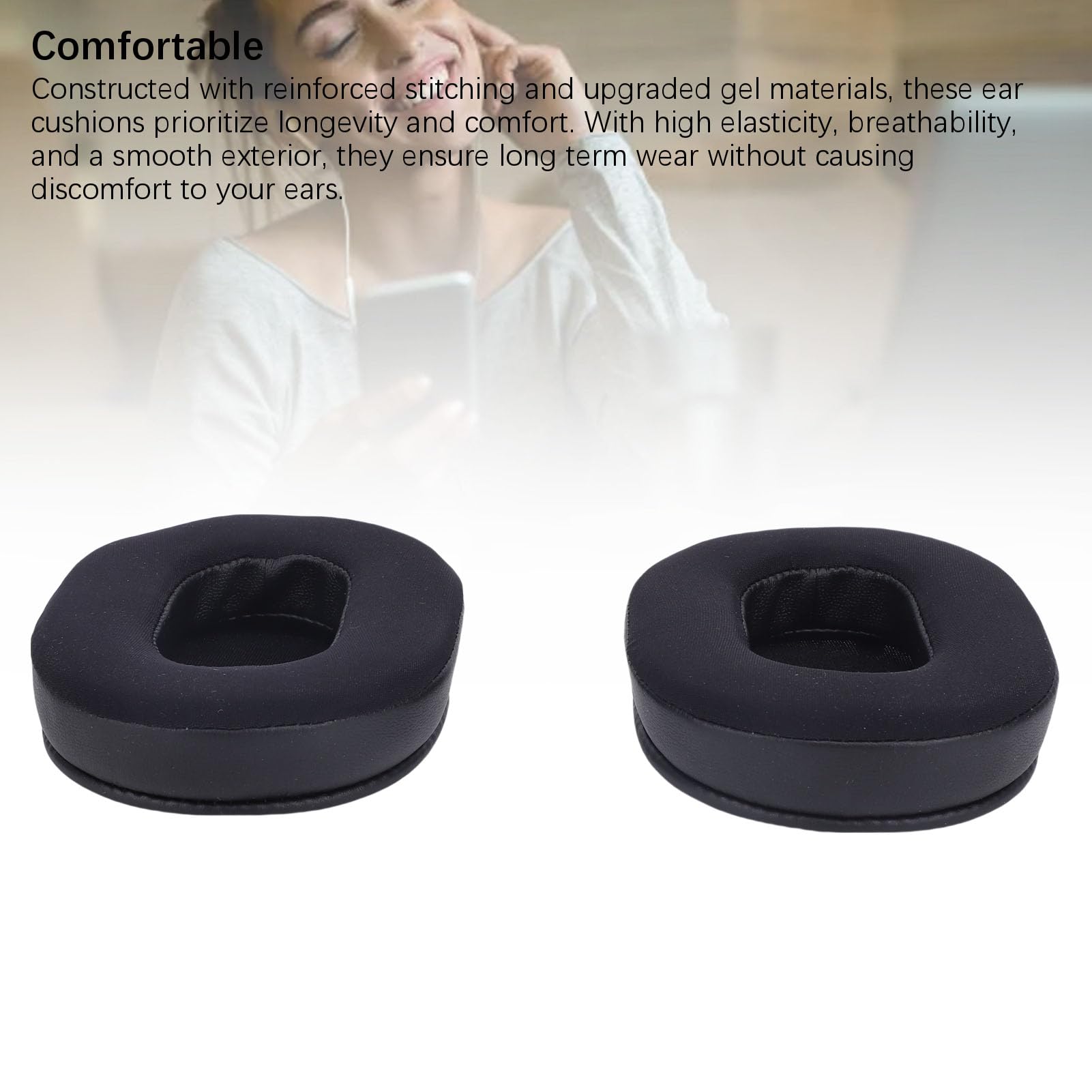 Zunate 2PCS Zestaw Słuchawkowy EARPADS, Miękkie Miękkie Białko Skórzane Słuchawki Oddychające z Jedwabnej Tkaniny, Miękkie Chłodzenie Komfortu, do Zużycia Słuchawek WH Ult900N