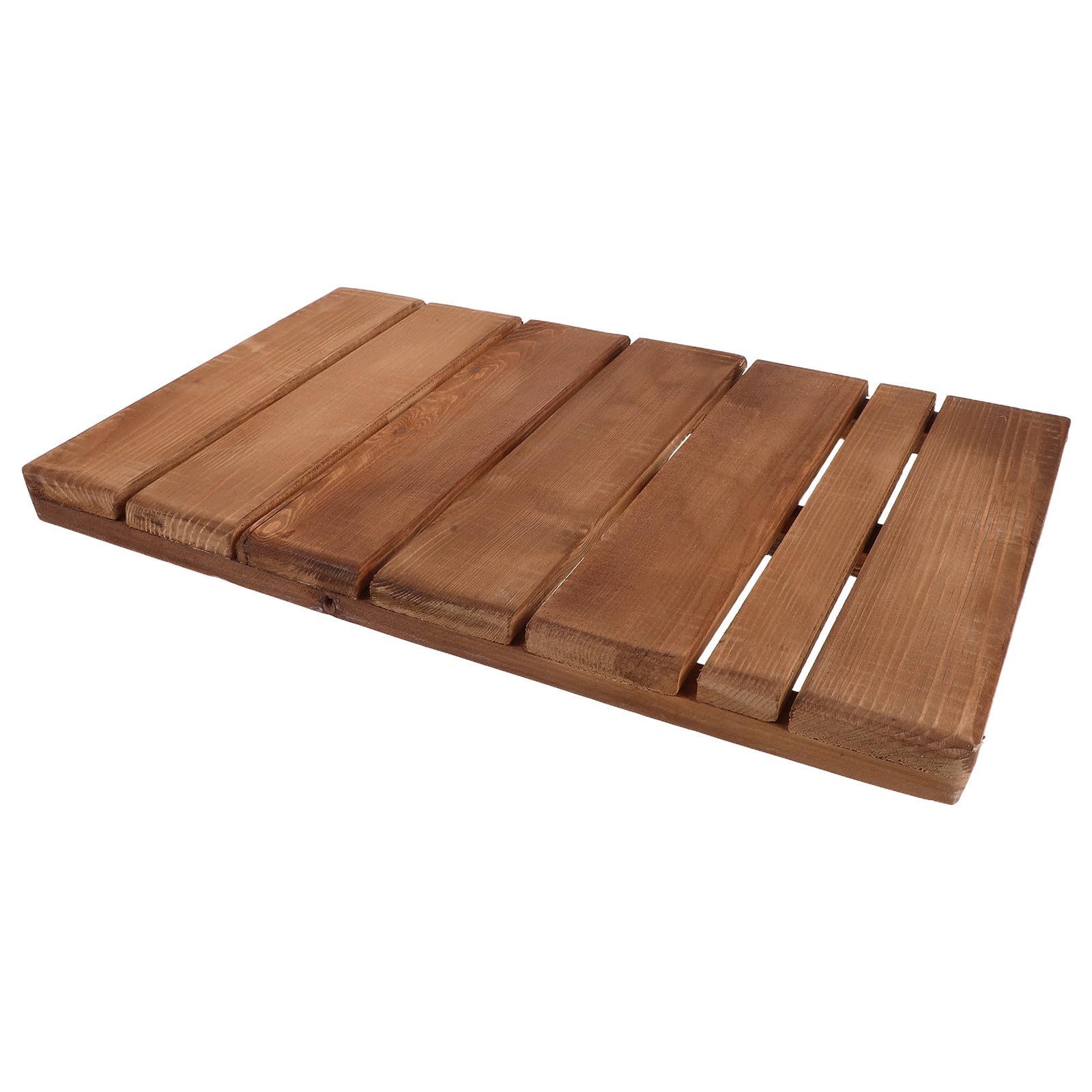Teakholz Duschmatte, rutschfeste Fußmatte aus Holz, 51x31x4cm, mit Wasserablauf, für Dusche, Bad, Sauna und Poolbereich