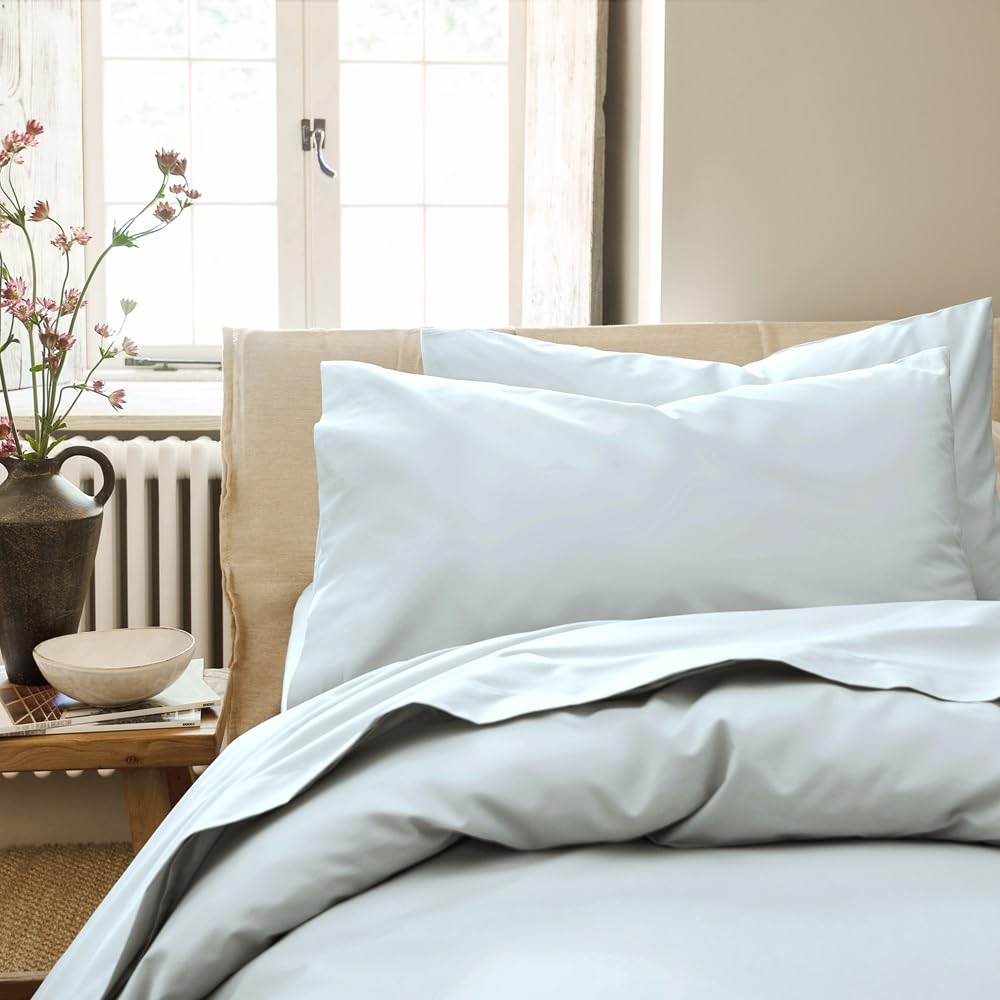 Christy 200TC Organic Pillowcases | Set of 2 | Duck Egg Green| 100% Certified Organic Cotton Bedding | Super Soft and Smooth Bed Linen โ image 1