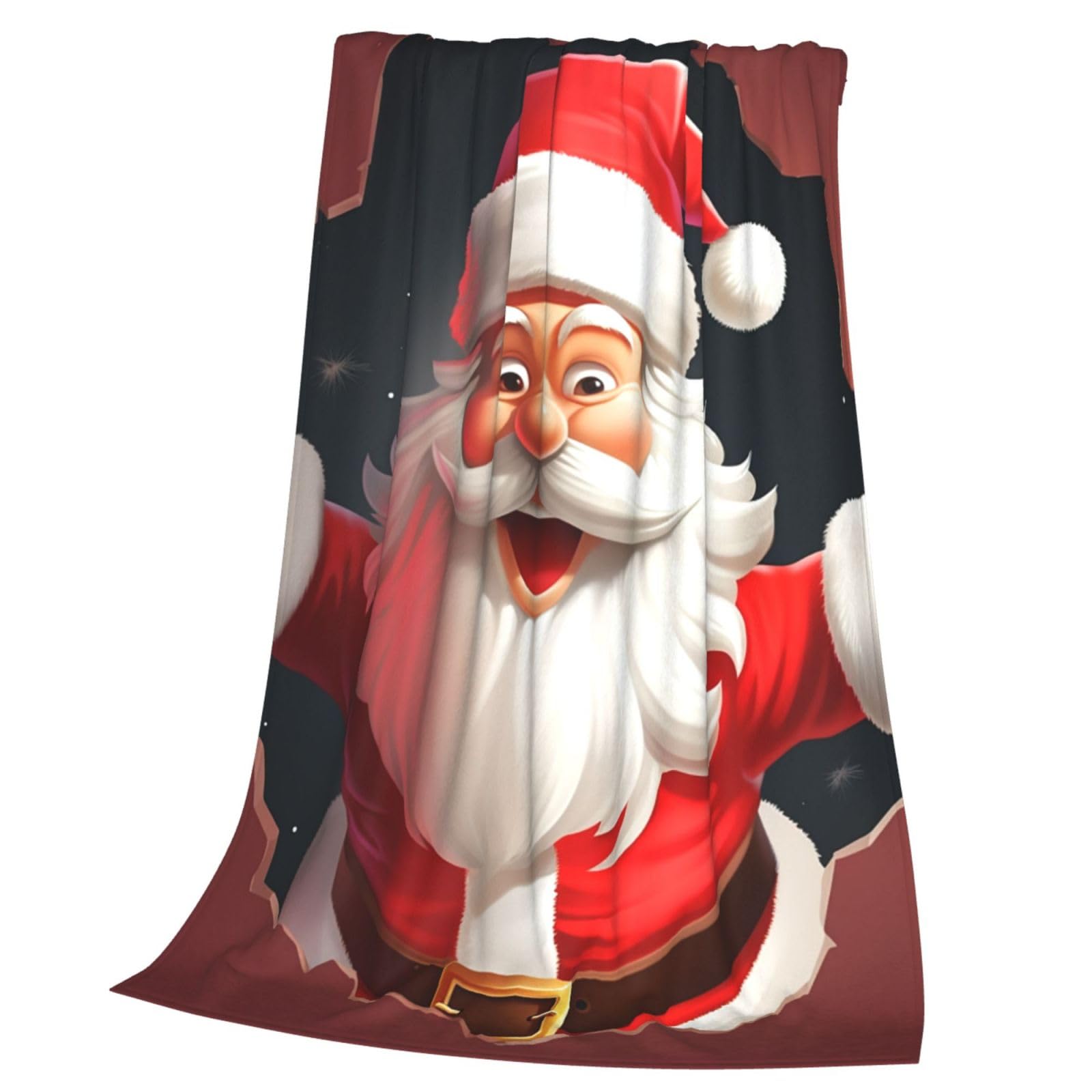 Couverture en flanelle motif Père Noël pour soirées cocooning au salon