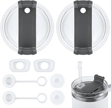 2pcs Splash Resistant Tumbler Covers with Silicone Spill Stopper, BPA Free Travel Tumbler Lids No Leakage Tumbler Cup Lids Replacement Lids for Stanley Cup 1.0 40oz/30oz (White)