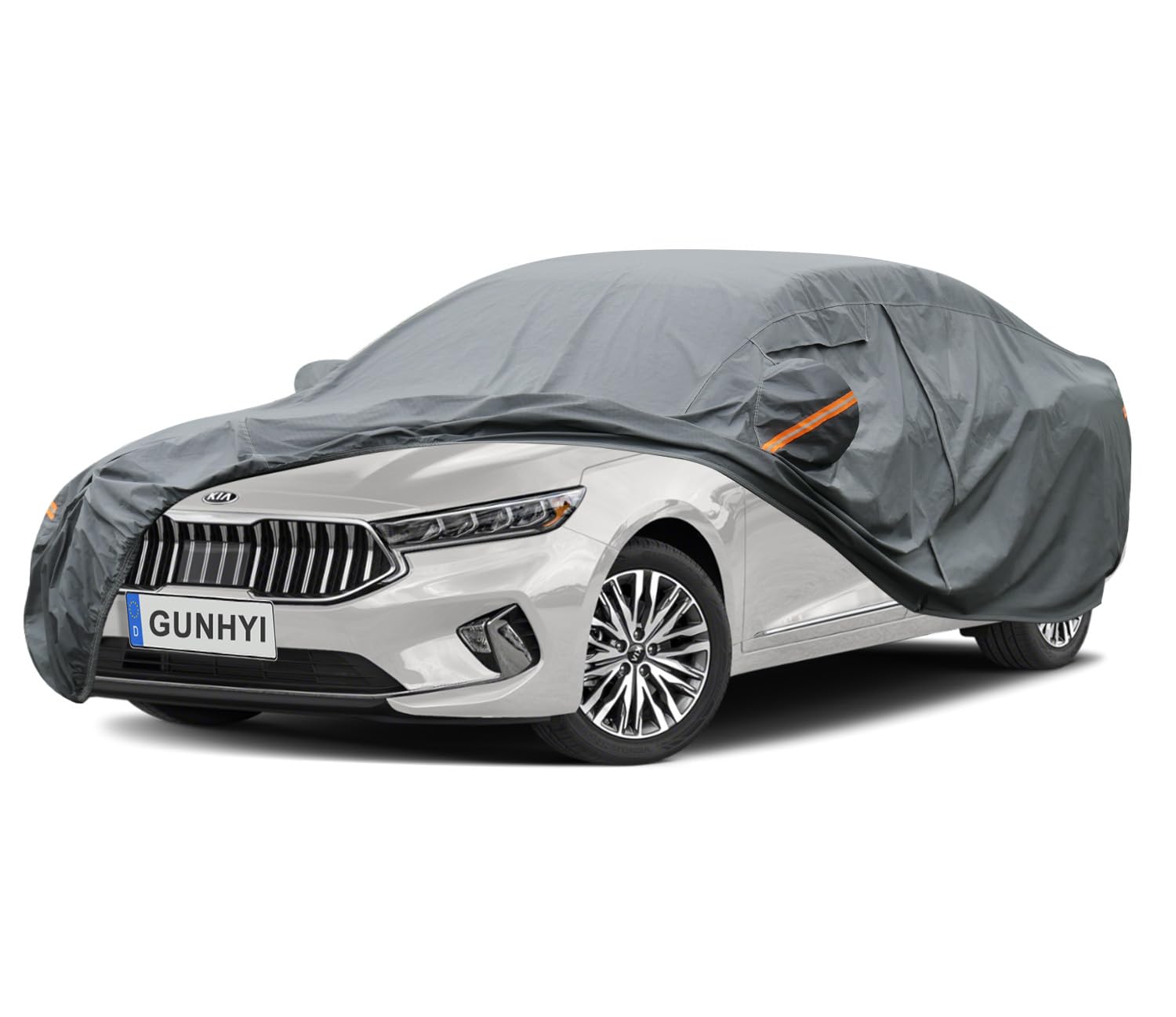 GUNHYI Premium Car Cover Custom Fit Kia Cadenza, 16 Layers Heavy Duty Car Cover Waterproof All Weather with Zipper Door for Sun Rain Snow Dust Uv Protection