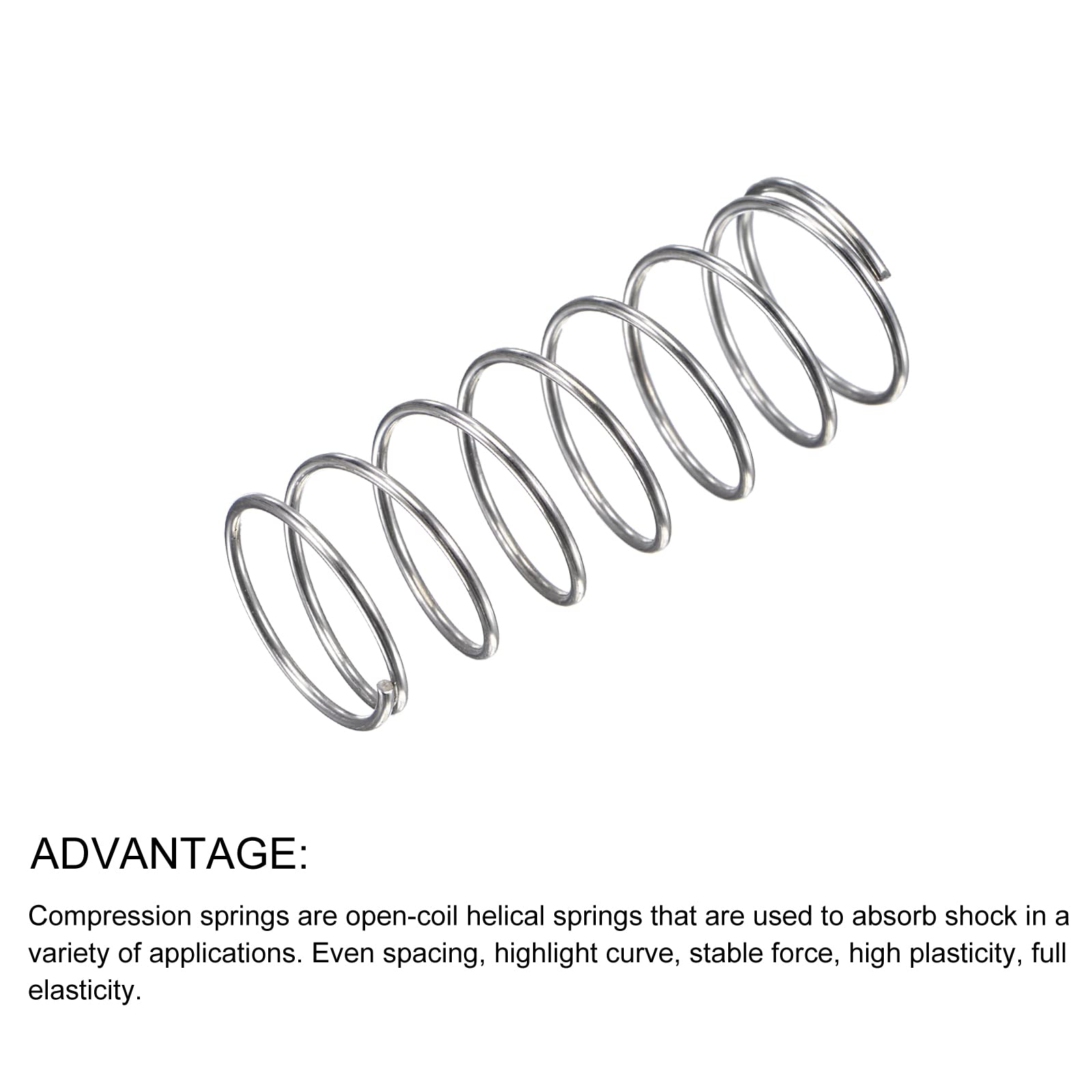METALLIXITY Compression Springs (1x16mm OD,40mm Free Length) 5Pcs, 304 Stainless Steel Extension Spring - for Shop Home Repairs, DIY Projects, Silver Tone — Amazon image 5