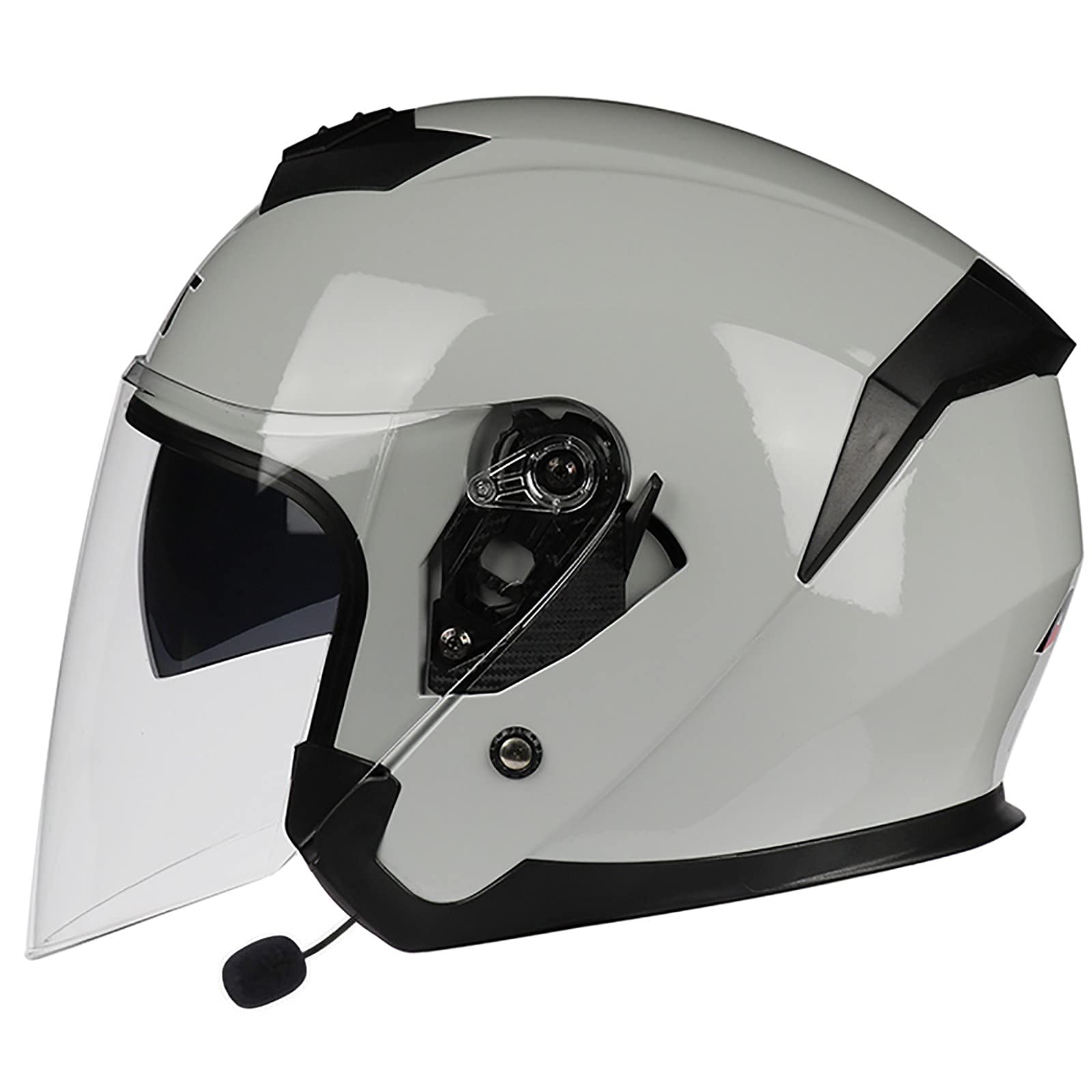 Casco Moto Jet Con Bluetooth - Mezzo Casco Vintage, ECE Omologato, Vegano, Con Occhiali - Foto 6