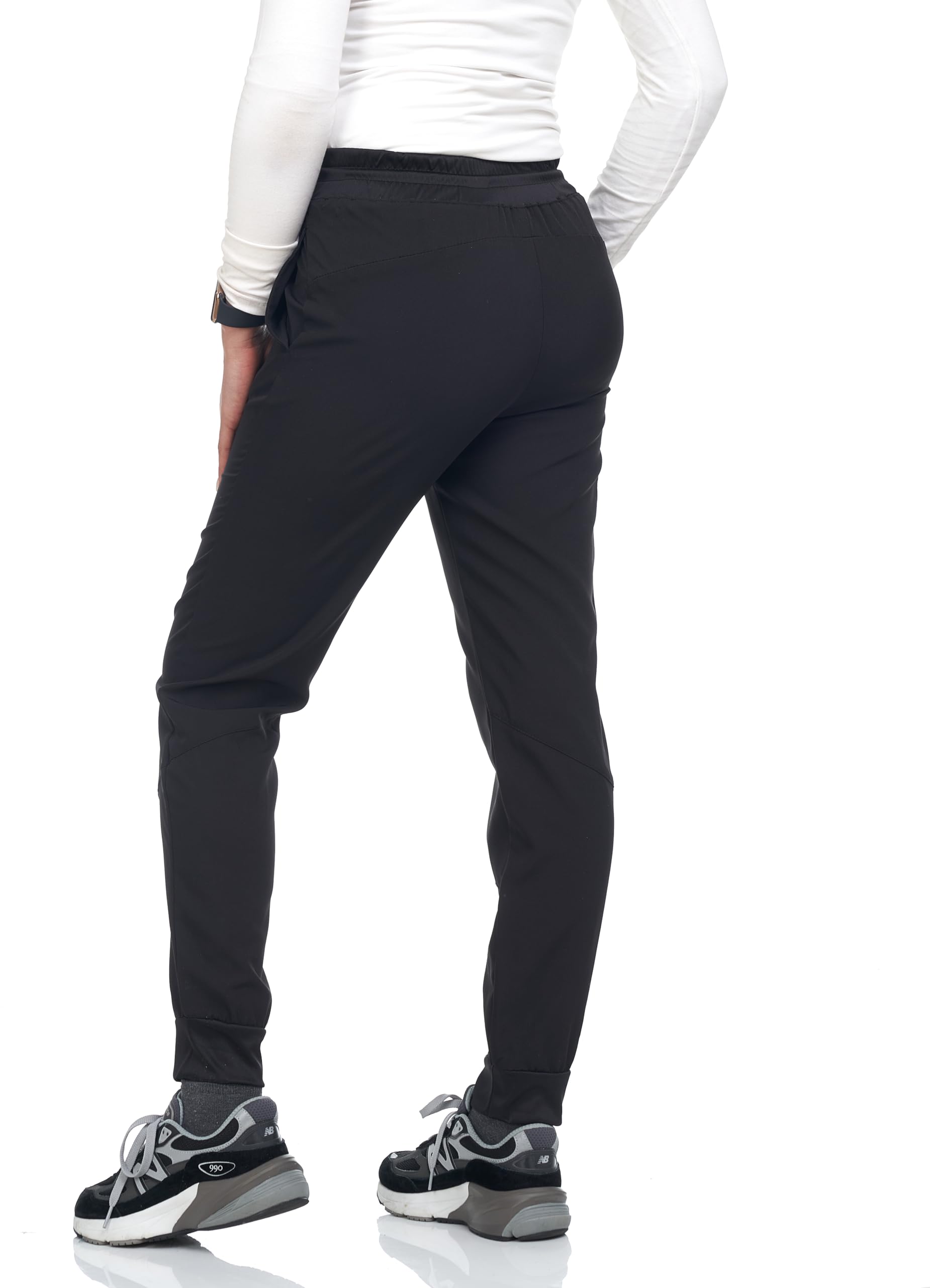 Scrubs for Women 3 Pocket Pants Stretch Nurse Scrub Pants for Medical Uniform and Home Attendant Yoga Pants Lightweight (US, Alpha, Medium, Regular, Regular, Black)