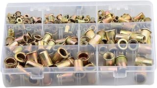 SOLUSTRE 1 Conjunto De 300 Peças De Porcas De Rebite Com Rosca Combinação De Cabeça Plana De Aço Carbono Revestimento De Zinco Colorido Inserção Roscada