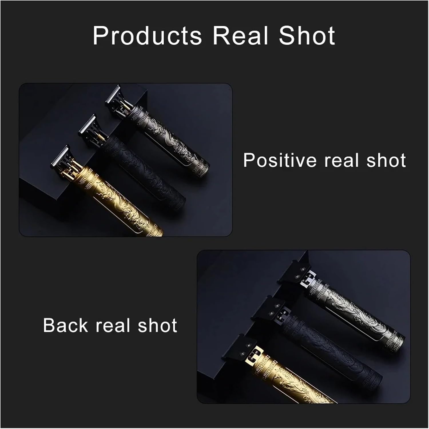 ヴィンテージバリカンT9 コードレス電気シェーバー男性用 USB バリカン理髪ひげトリマー(Gold DragonA-nobox)