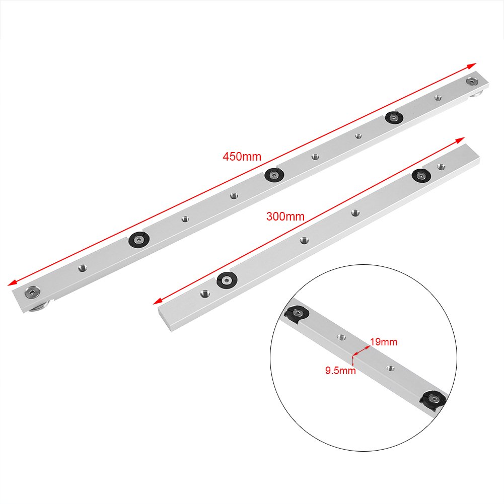 Barre d'onglet en Alliage d'aluminium Mitre Bar Rail Mitre Guage Bar Slider Table Scie Jauge Tige Bois Outil de Travail menuiserie(450mm)