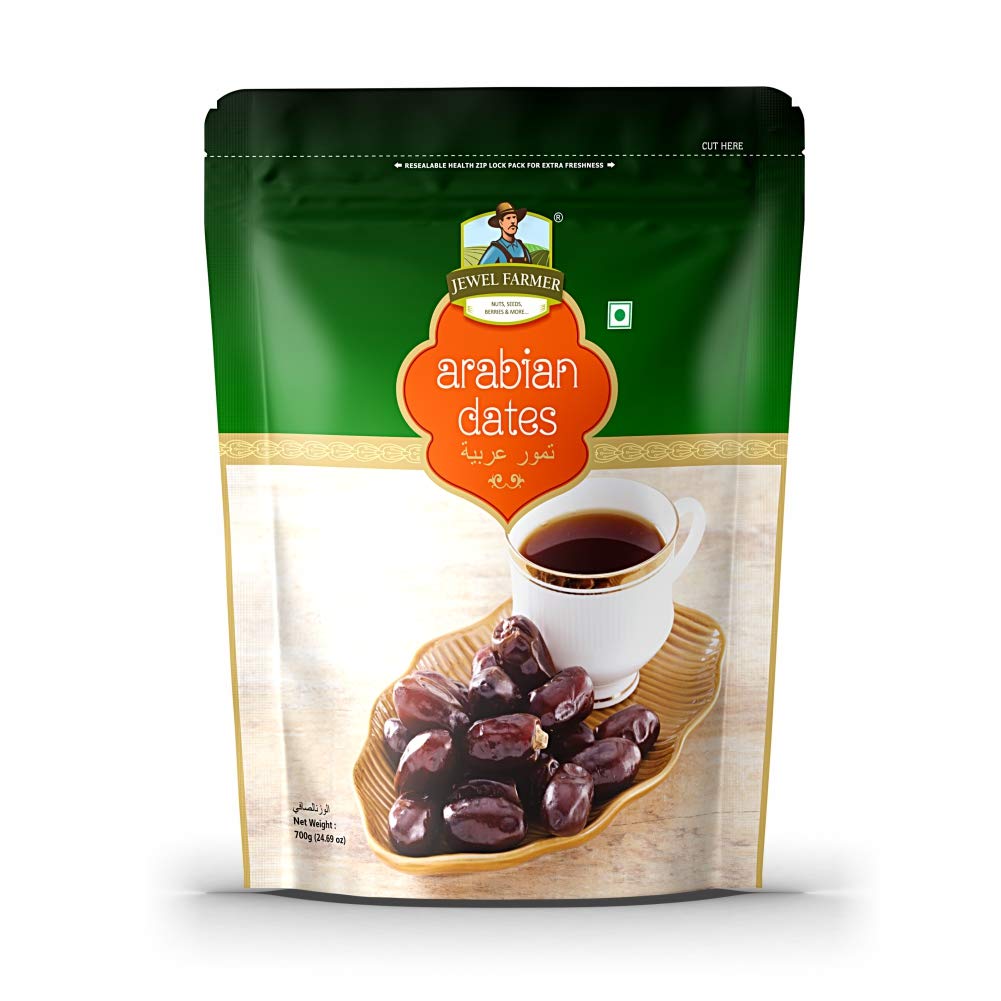 JEWEL FARMER Dried Arabian Dates Ready to Eat Unsweetened & Unsulfured Saudi Khajoor (700g) (B085WQCQC9) Amazon Price History, Amazon Price Tracker