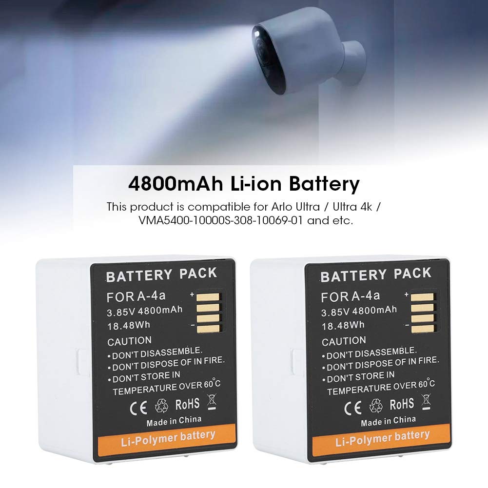 A‑4a Batteria Ricaricabile Ad Alta Capacità da 4800mAh per Videocamera Ultra/Ultra 4K, Confezione da 2, Ioni di Litio, Leggera