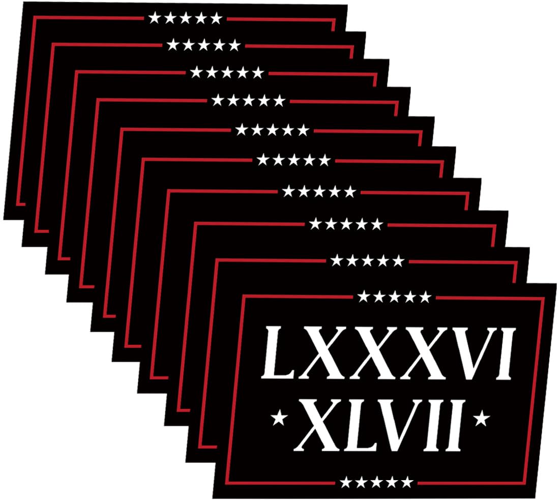 Amazon.com - 10 Pack 86 47 Anti Trump Car Stickes - Roman Numerals