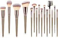 Kit de Pincéis de Maquiagem 15 Peças - Cerdas Sintéticas Macias - Completo para Todos os Tipos de Make