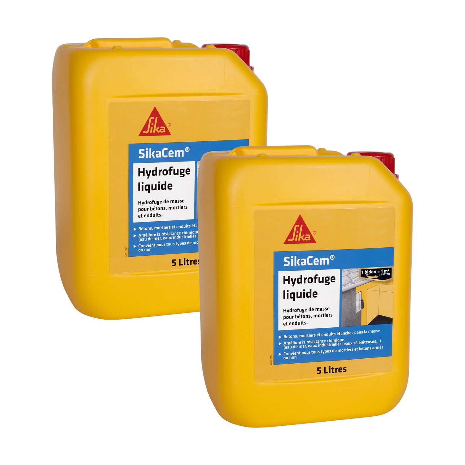 Hydrofuge de masse SikaCem Blanc mortier endout béton sans chlore SIKA