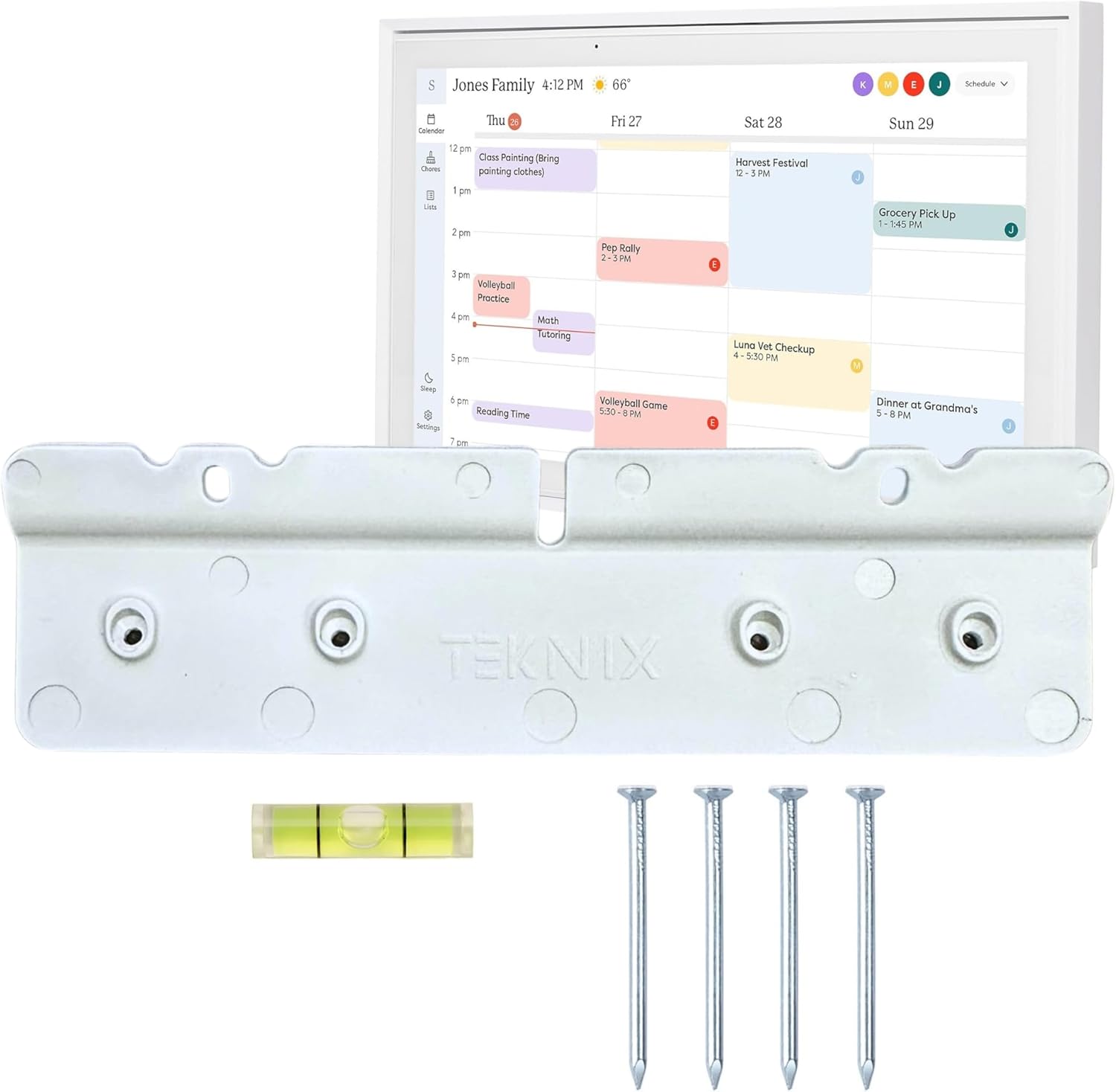 No-Stud, No-Drill Wall Mount for Skylight Calendar (15 inch) - The Original Easy DIY Installation, No Anchors or Screws Needed, Damage-Free, Secure Hold, Only a Hammer Required, Hardware Included